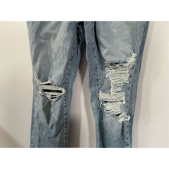 Good American Distressed Jeans Good Boy Straight Leg Blue Denim Size 2 /26 NWT - Picture 3 of 7